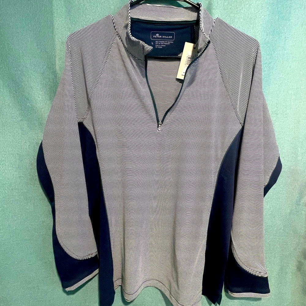 Peter Millar Navy and White Striped Women's Top